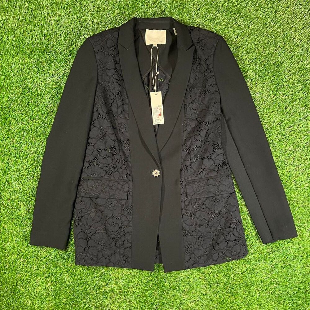 Black corded lace Rebecca Taylor gothic blazer overcoat brand new with tags (2)